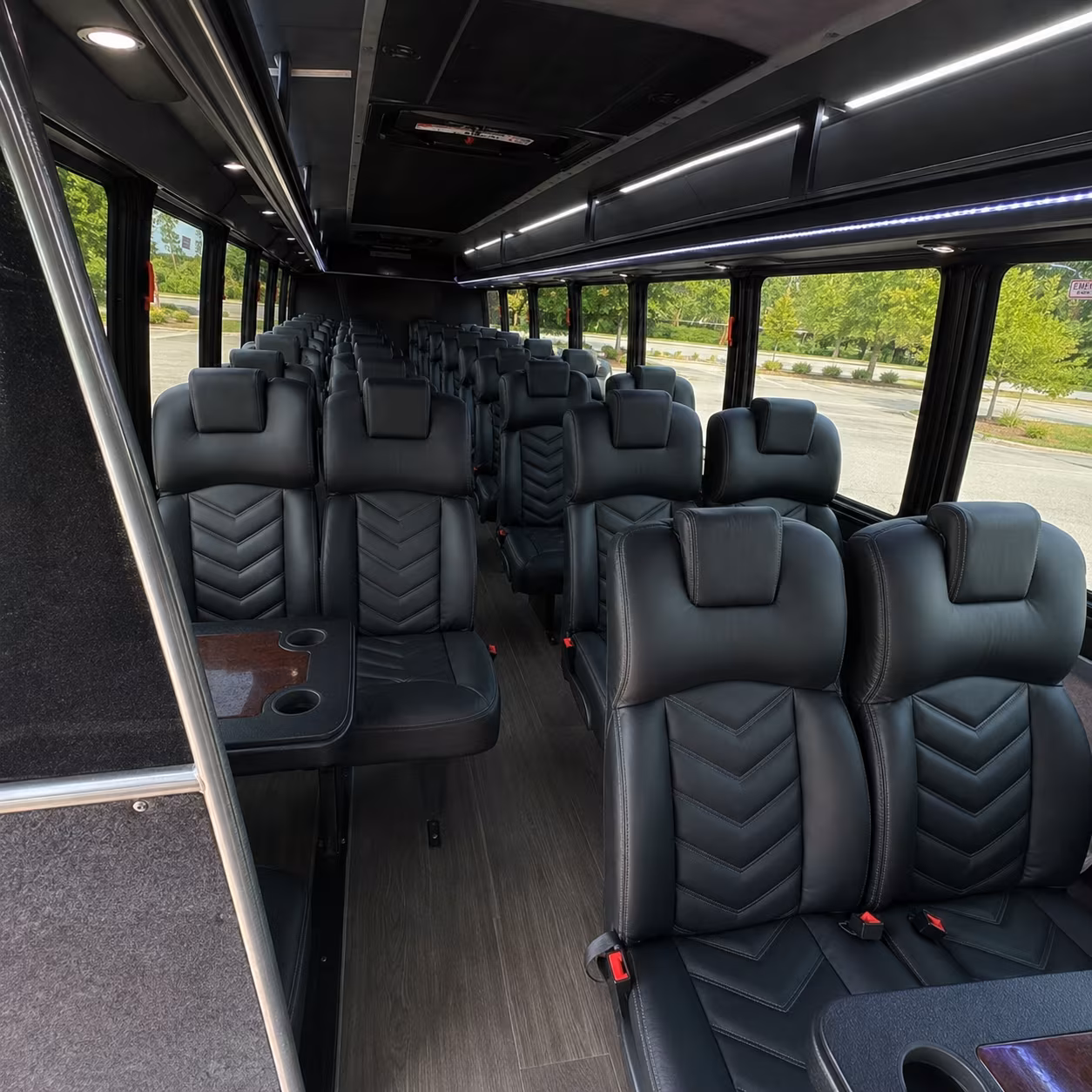 allen 25 passenger minibus interior