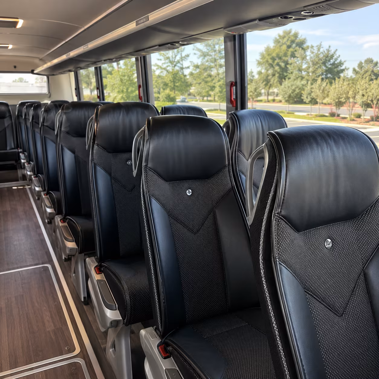 allen 45 passenger charter bus interior