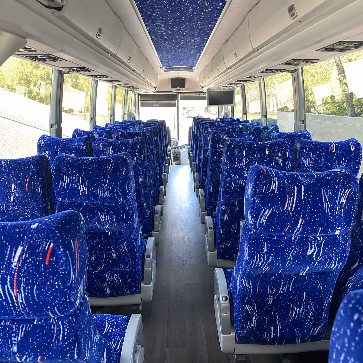 allen 50 passenger charter bus interior