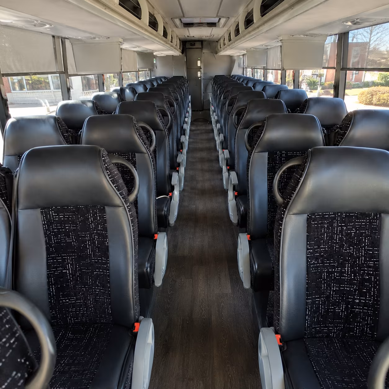 allen 54 passenger charter bus inside
